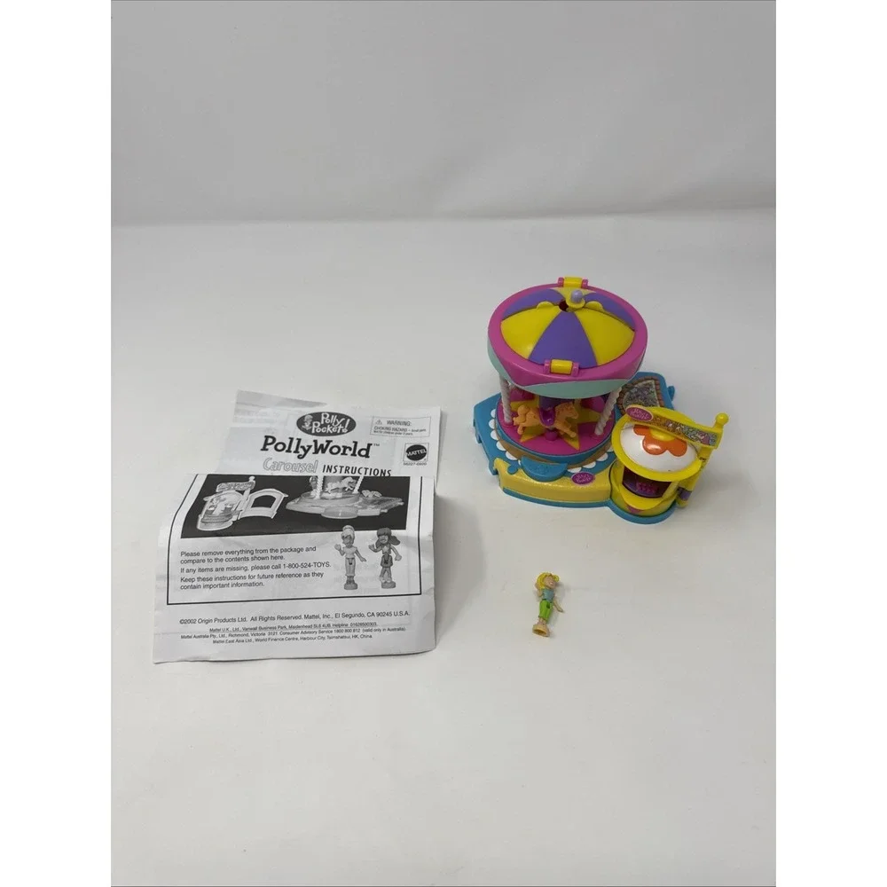 Vintage 2002 Polly Pocket Pollyworld Carousel Playset from Amusement Park
